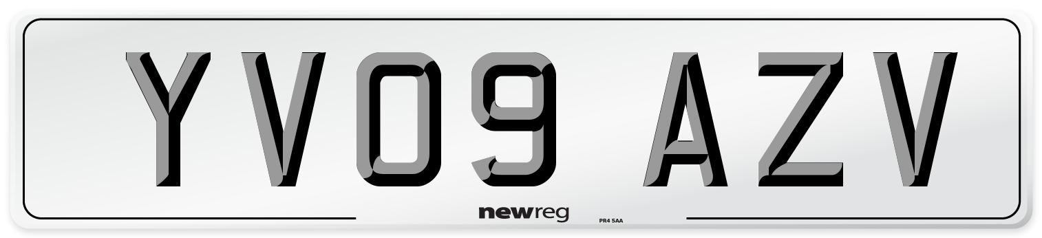 YV09 AZV Number Plate from New Reg
